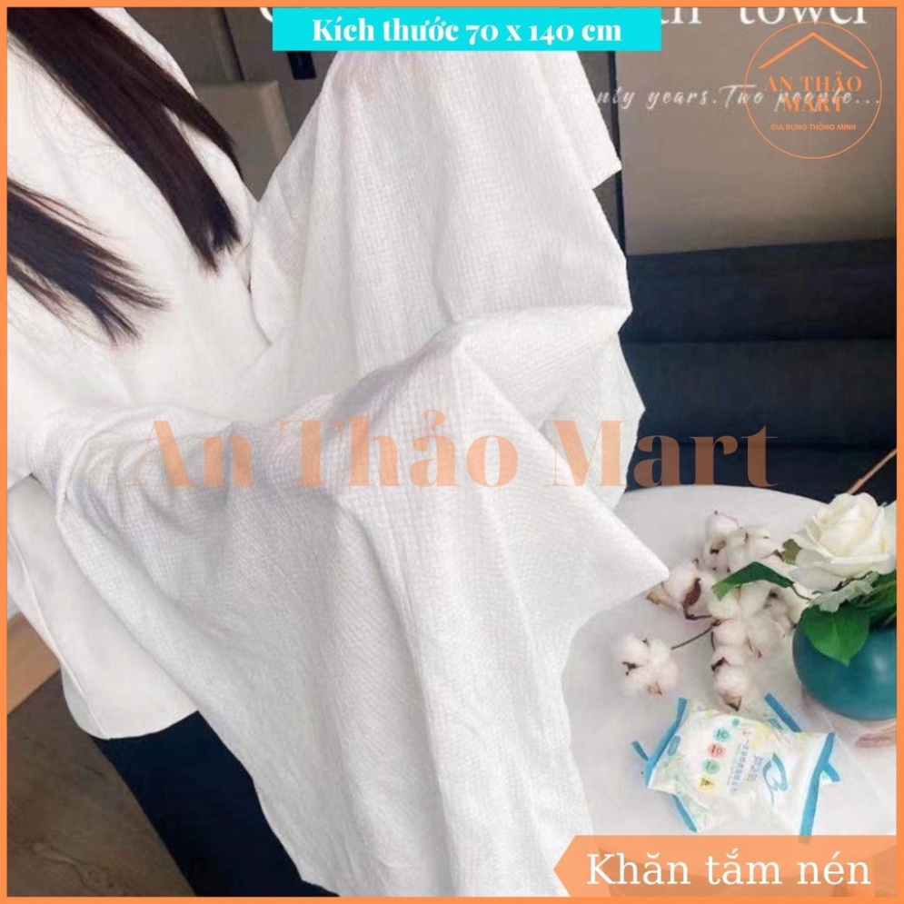 Khăn Tắm Nén Du Lịch Bằng Cotton Tiện Lợi  Dùng Một Lần 70*140 cm