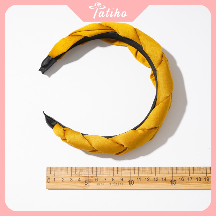 Mấn Cài Tóc Unisex, Băng Đô Turban Xoắn Bảng To Chất Lụa Satin Phối Áo Dài Handmade - TATIHO - Mã CT011