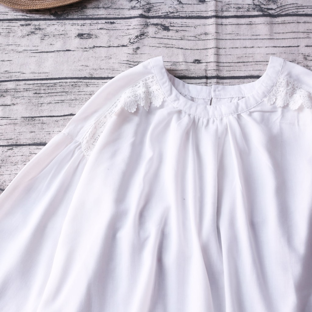 ÁO TAY BỒNG VAI ĐÁP VIỀN REN