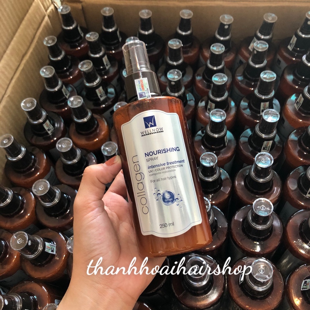 Sữa dưỡng phục hồi tóc hư tổn collagen Wellnow 250ml