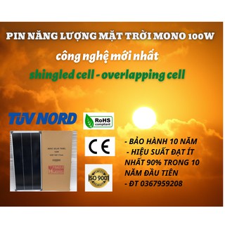 Pin năng lượng mặt trời mono class A 100w