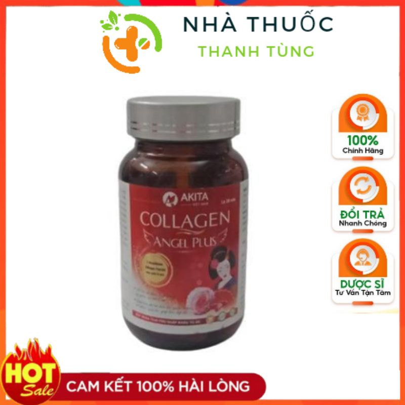 Viên Uống COLLAGEN angel plus hộp lọ 30viên _ giúp duy trì độ đàn hồi da , da trắng sáng