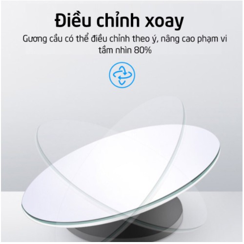 Bộ 2 gương cầu kính lồi 5 cm chiếu hậu, xóa điểm mù phù hợp cho nhiều loại xe hơi