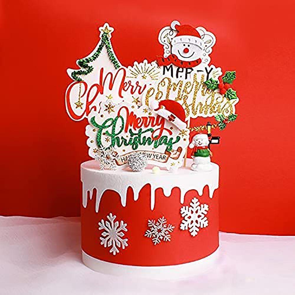 Que Cắm Trang Trí Bánh Kem Sinh Nhật / Tiệc Giáng Sinh Dễ Thương DIY