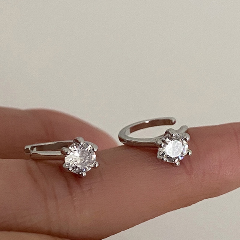 Khuyên Tai Đính Đá Kiểu Dáng Đơn Giản Thanh Lịch Dành Cho Nữ