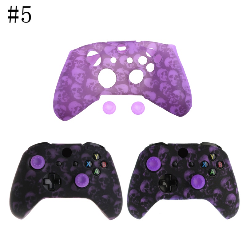 Bộ Vỏ Bọc Silicon Hình Đầu Lâu + 2 Nắp Đậy Cần Điều Khiển Cho XBox One X S
