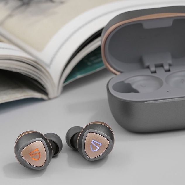 Tai nghe Bluetooth TWS Nhét tai Soundpeats Sonic Xám Chống nước IPX5 Chính hãng BH 12 tháng - Pin 35 giờ có hộp sạc