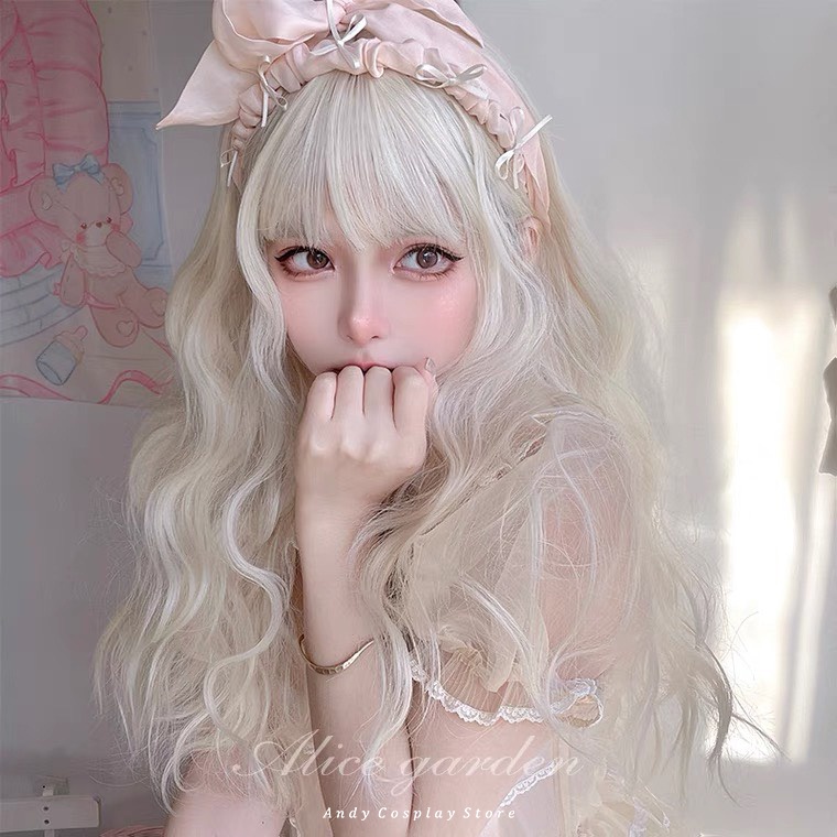 [CÓ SẴN] Tóc giả/ Wig teen vàng nhạt Roxanne Alice Garden