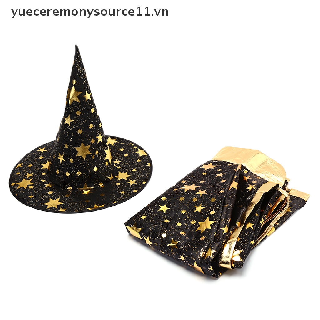 Set Áo Choàng Và Nón 2 Món Hóa Trang Phù Thủy Cho Bé Dịp Halloween