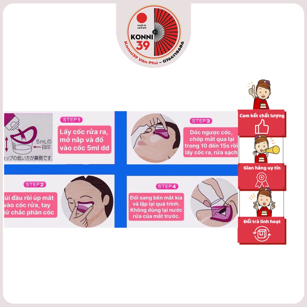 Nước rửa mắt Eyebon W Vitamin Kobayashi Nhật Bản 500ml