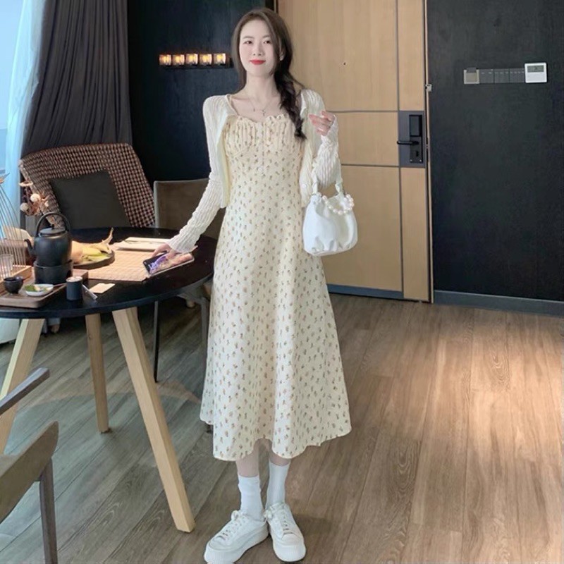 Đầm nữ Set đầm nữ hoạ tiết nhẹ nhàng thanh lịch thời trang nữ | BigBuy360 - bigbuy360.vn