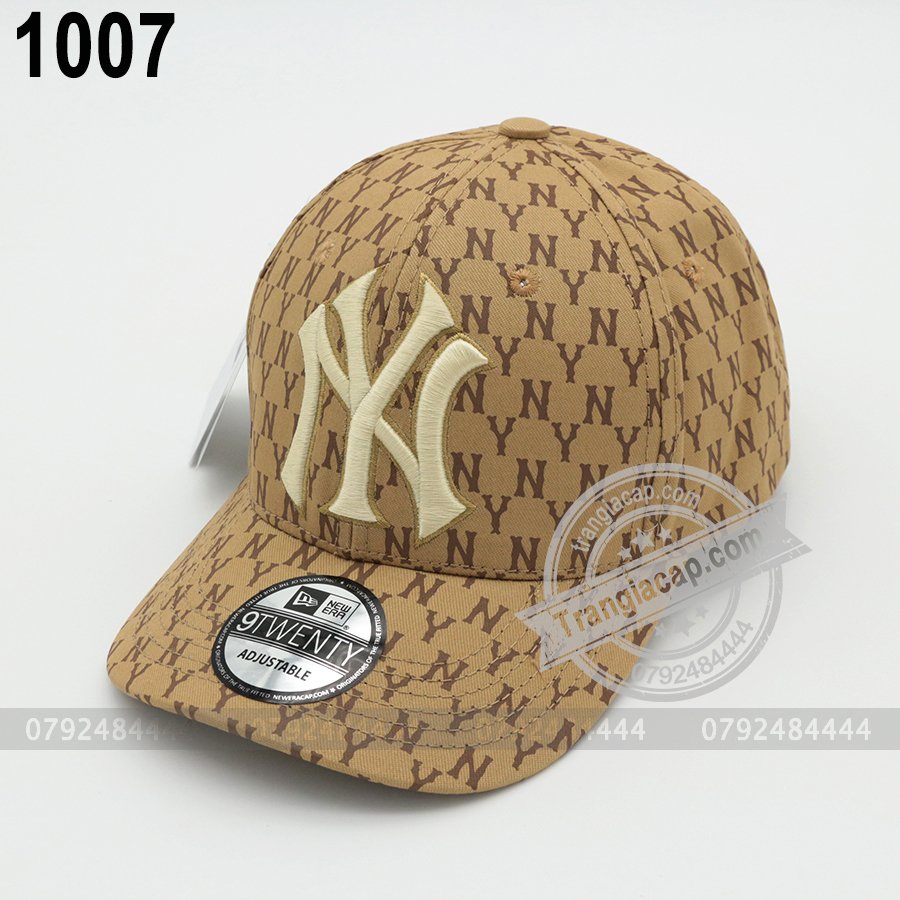 Combo 2 Nón MLB Monogram NY nâu