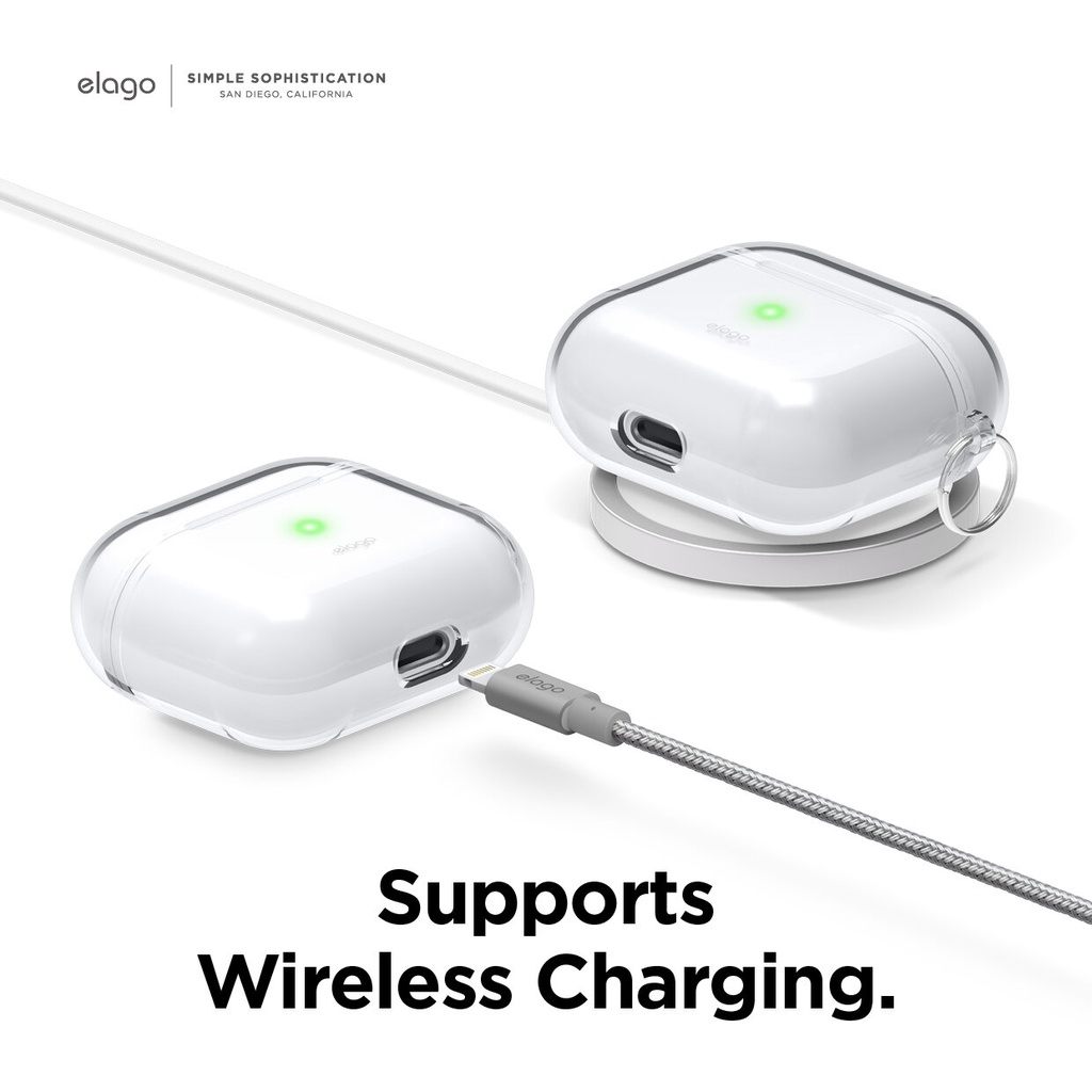 Vỏ Case AirPods 3 Elago Clear Trong Suốt hỗ trợ sạc không dây mới nhất 2022