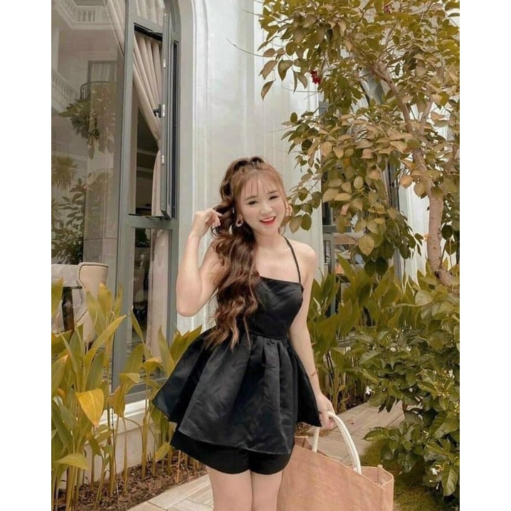 Set áo Pelum hai dây hở lưng quần Soot QD Fashion