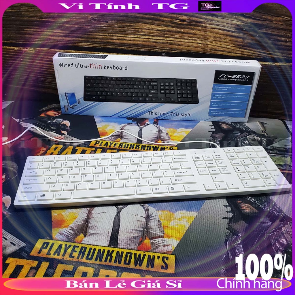 Bàn phím máy tính màu trắng giá rẻ – Bàn phím mỏng nhẹ cực đẹp ViTinhTG