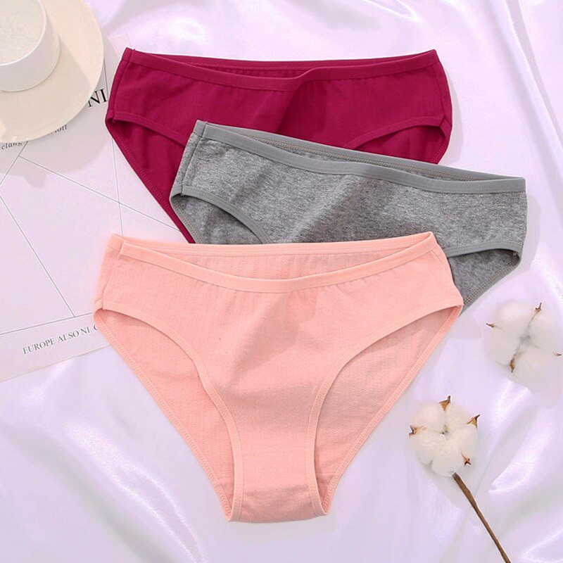 Cute Byte Set 2 quần lót cotton lưng thấp màu sắc trơn thoải mái quyến rũ dành cho nữ