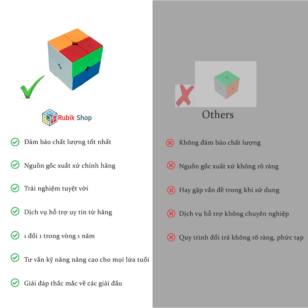 Rubik 2x2 Stickerless MoYu MeiLong MFJS Rubik 2 Tầng