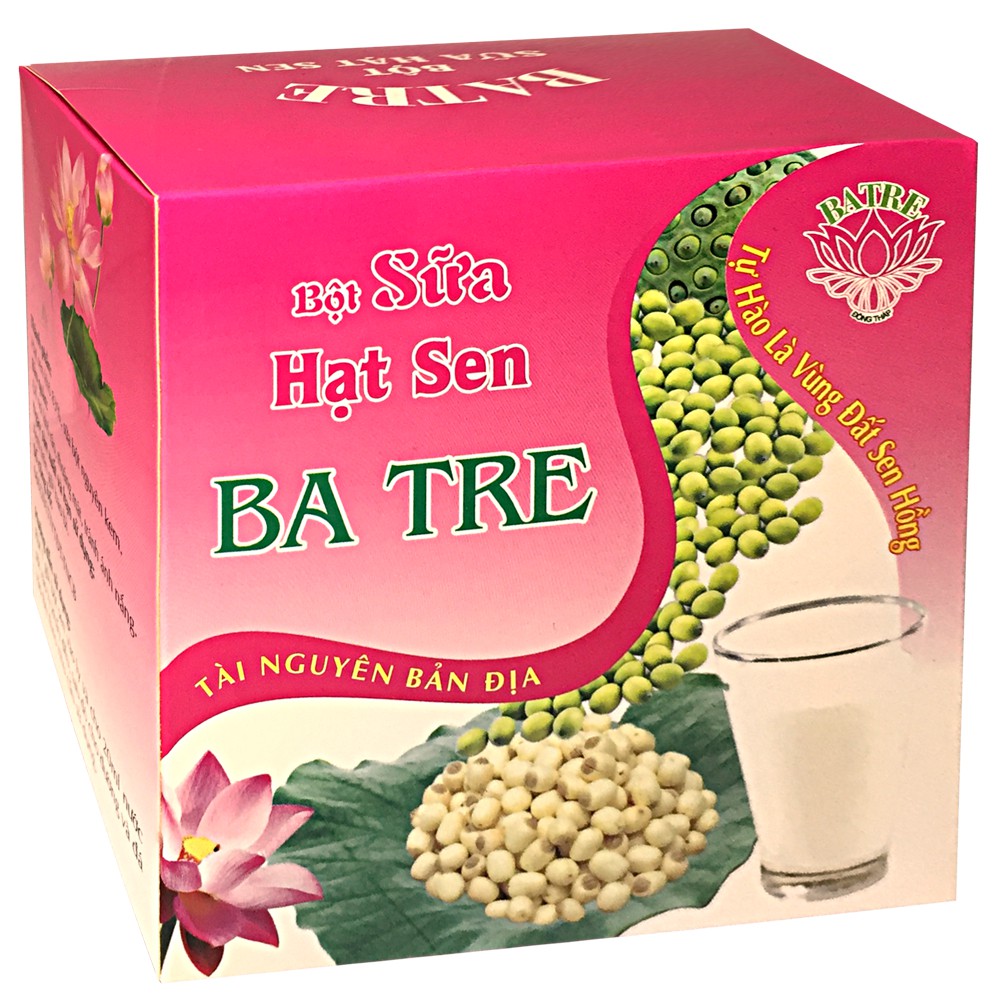 Bột sữa sen Ba Tre gói 20g - Đặc sản Đồng Tháp - Bột Sữa Hạt Sen hoà tan - Giàu dinh dưỡng, giúp xương chắc khỏe