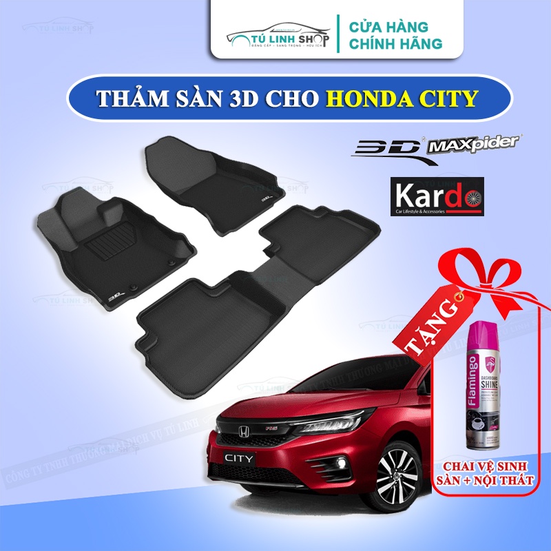 Thảm lót sàn HONDA CITY bằng khuôn đúc hãng Kardo hoặc 3D MAXpider KAGU, Chất liệu XPE an toàn không độc hại