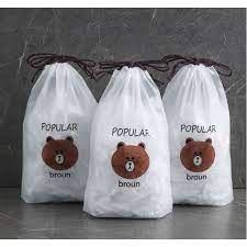 Màng bọc thực phẩm co giãn siêu dai có chun hình túi gấu set 100chiếc -- anthudogiadung89