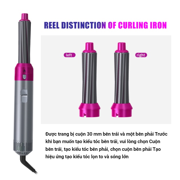 Máy Làm Tóc 5 in 1; Máy uốn tóc 5 trong 1; Máy làm tóc 5in1 | 3 mức nhiệt hàn quốc chính hãng