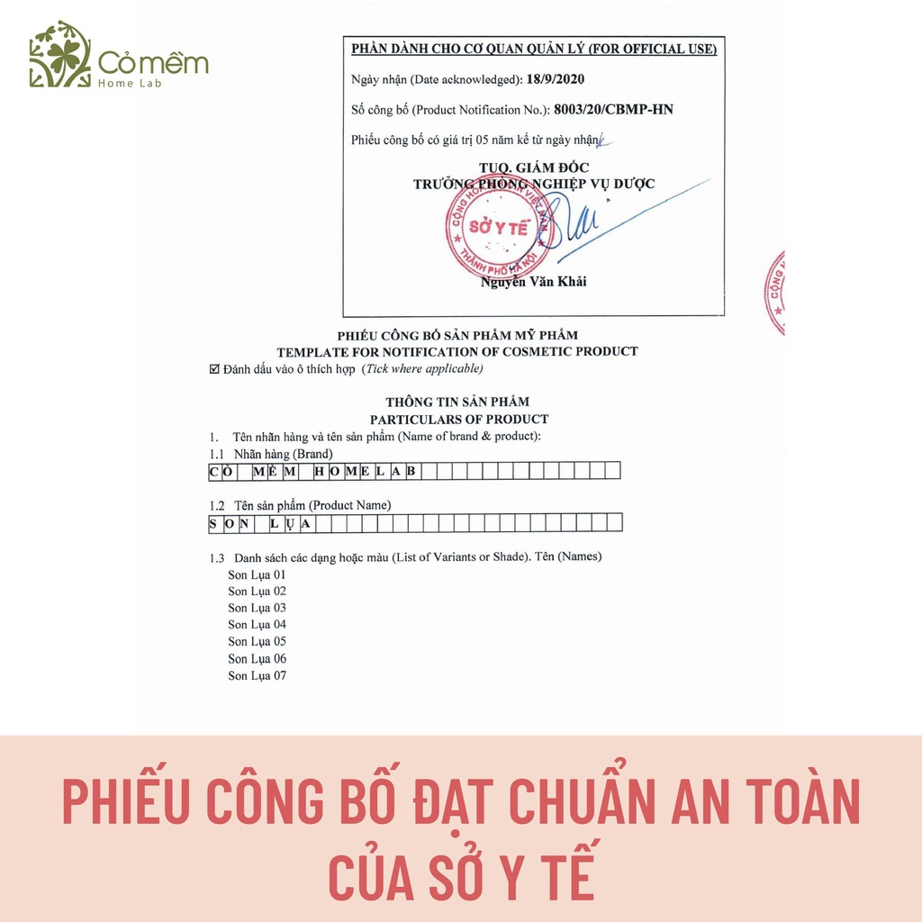 Son Môi Lụa Có Màu Cho Bé Búp Bê Cỏ Mềm Thiên Nhiên An Toàn 4g