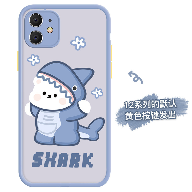 Ốp Lưng Iphone Gấu Shark Nhám Viền Nổi Cong 5/5s/6/6plus/6s/6splus/7/7plus/8/8plus/x/xr/xs/11/12/pro/max/plus/promax