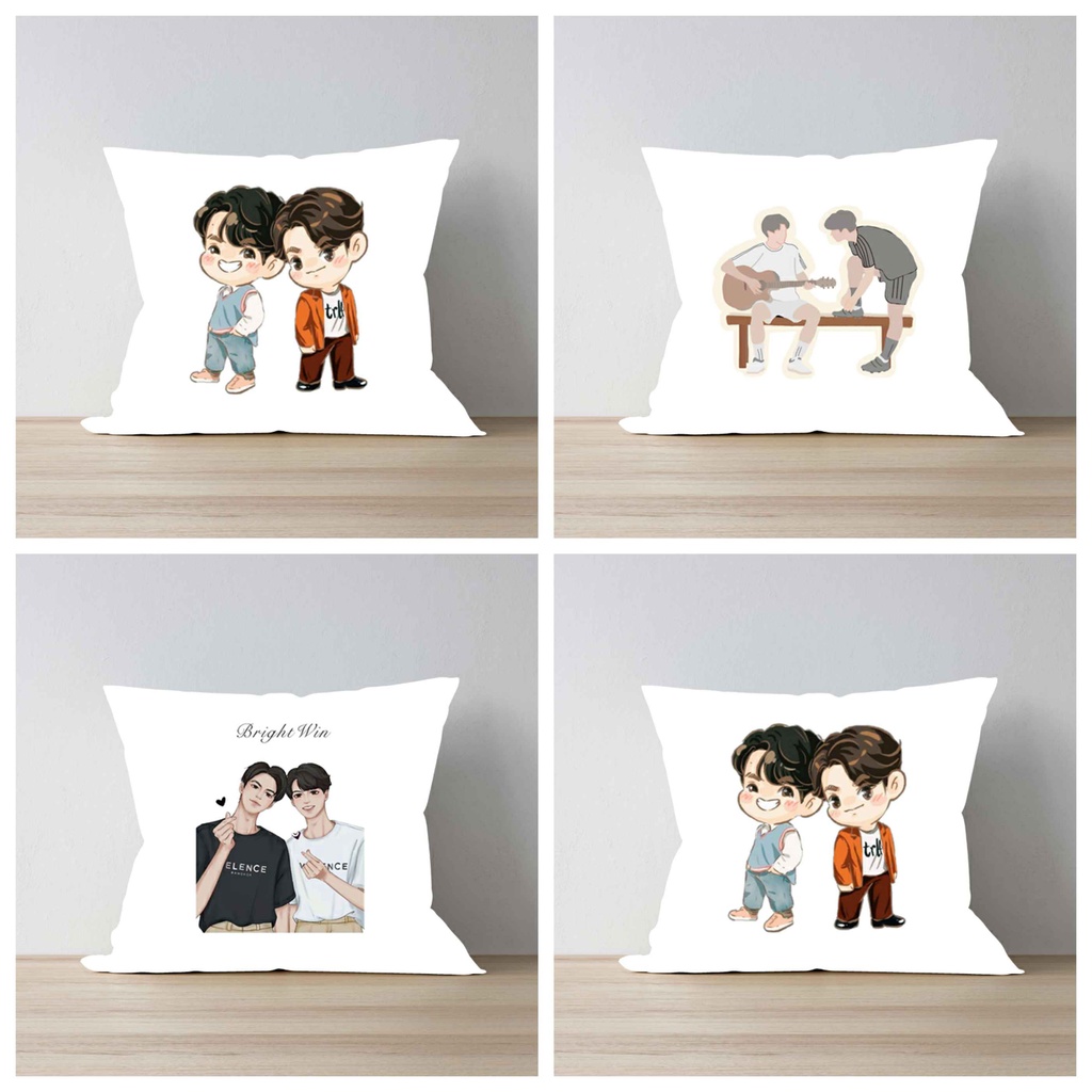 Gối in hình BRIGHTWIN 2gether BL Thái Lan chibi anime xinh xắn tiện lợi chất đẹp