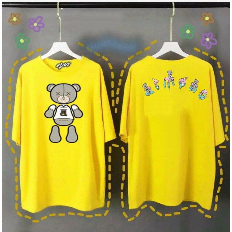 Áo from rộng vàng gấu