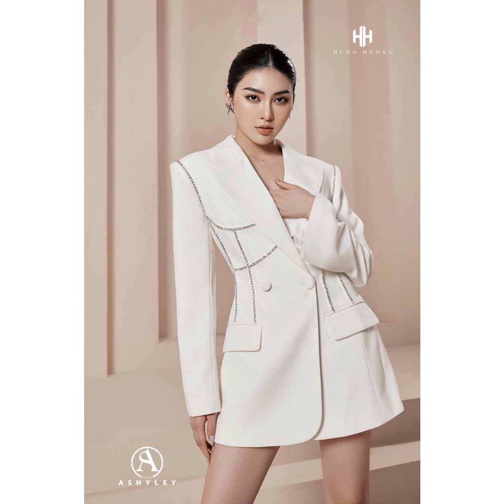 ÁO VEST ĐÍNH ĐÁ DÁNG DÀI CAO CẤP