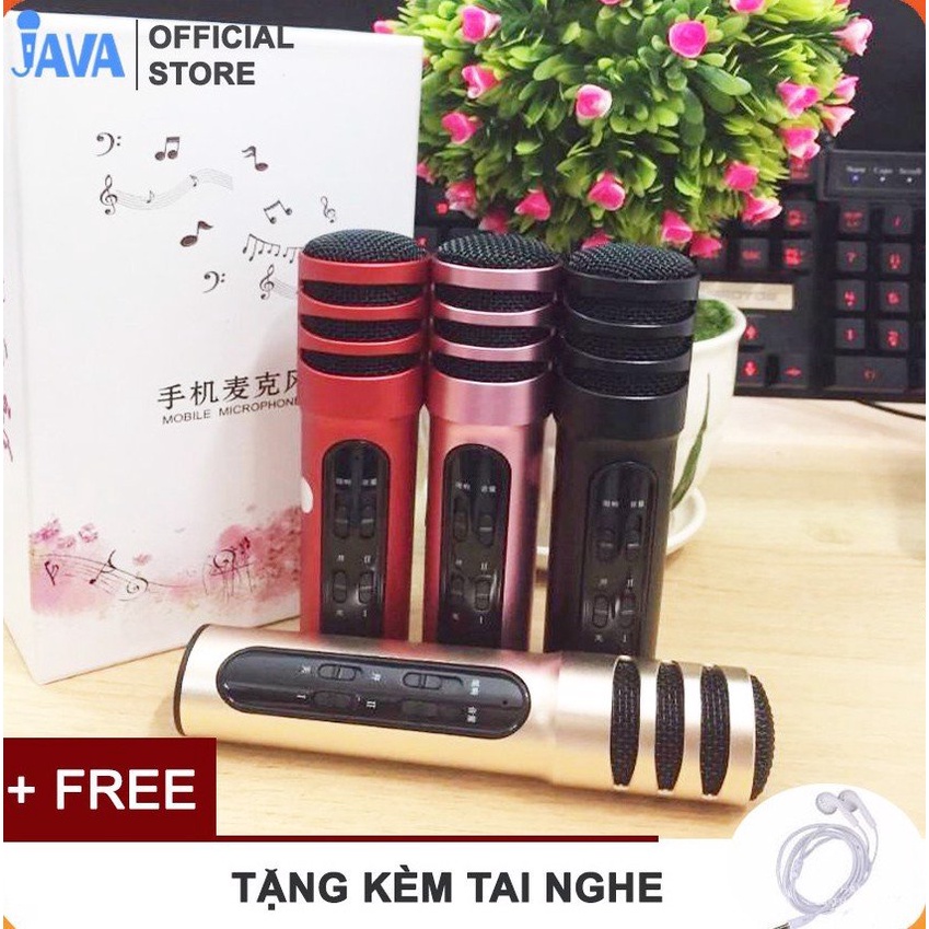 Mic Thu Âm C7 Hàng Loại 1 . Micro Livestream, Karaoke 3in1, Tặng Kèm Tai Nghe, Thiết Kế Nhỏ Gọn. Bảo Hành 6 Tháng