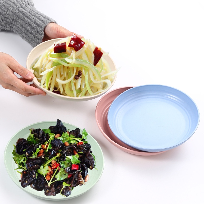 Bộ 4 Đĩa Ăn 20cm 4 Món Bằng Lúa Mạch Phong Cách Bắc Âu