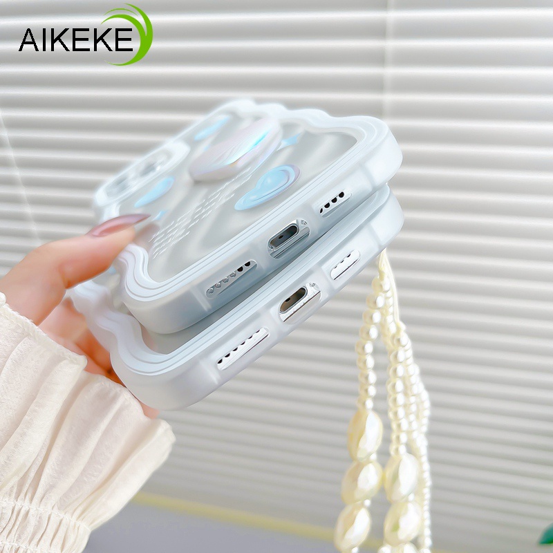 Ốp Điện Thoại TPU Mềm Trong Suốt Họa Tiết Trái Tim 3D Có Dây Đeo Tay Cho OPPO Reno 7 6 5G 5 Pro 4 R17 R15 4G