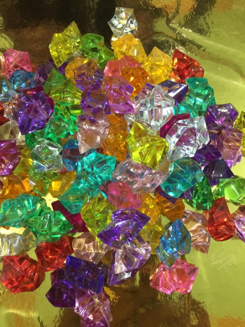 50 viên 25x18mm, 100 viên 11x14mm Hạt nhựa đá quý