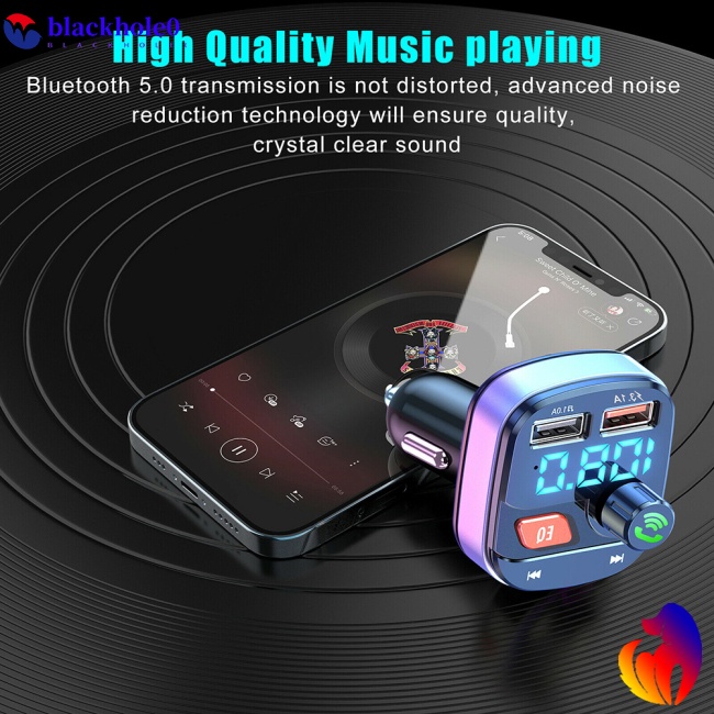 Bộ Sạc Usb Kép Kết Nối Bluetooth 5.0 Kiêm Máy Nghe Nhạc Mp3 Fm