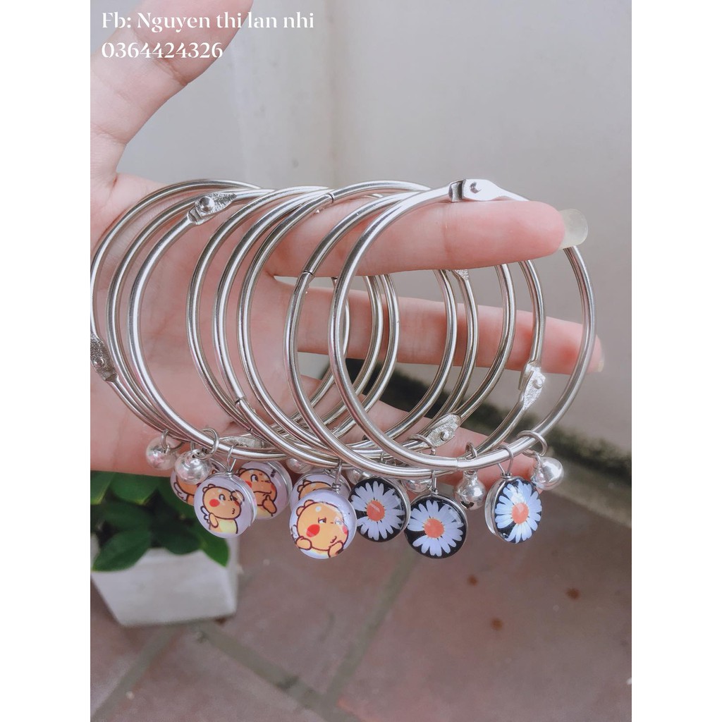 Kiềng tay inox gắn icon ngộ nghĩnh