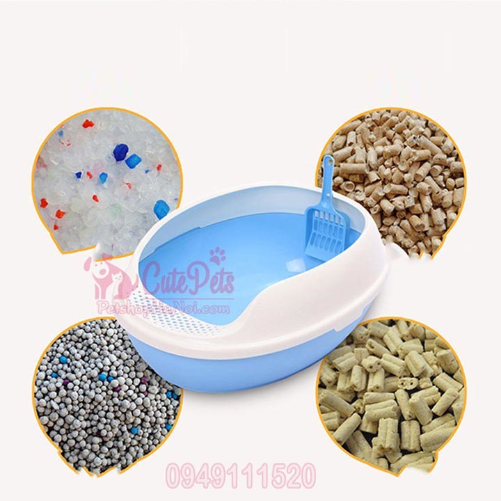 [Tặng xẻng] Khay đựng cát vệ sinh cho mèo hình trứng lớn - CutePets phụ kiện thú cưng Pet shop Hà Nội