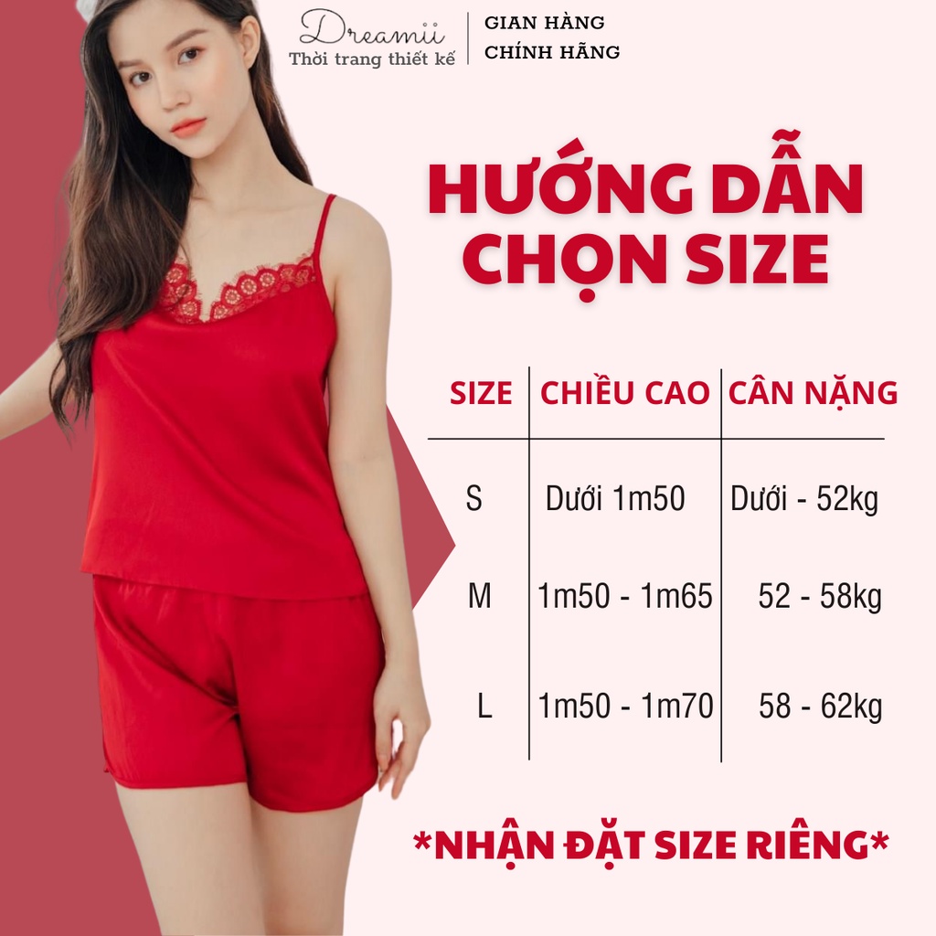 Bộ ngủ hai dây Kylie đỏ