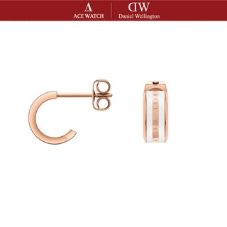 Khuyên tai Daniel Wellington màu trắng, vàng hồng - Emalie DW00400148
