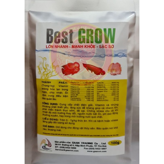 BEST GROW Vitamin Tăng Sức Đề Kháng Cho Cá Cảnh, Nguyên Liệu Trộn Tôm,Tim Bò