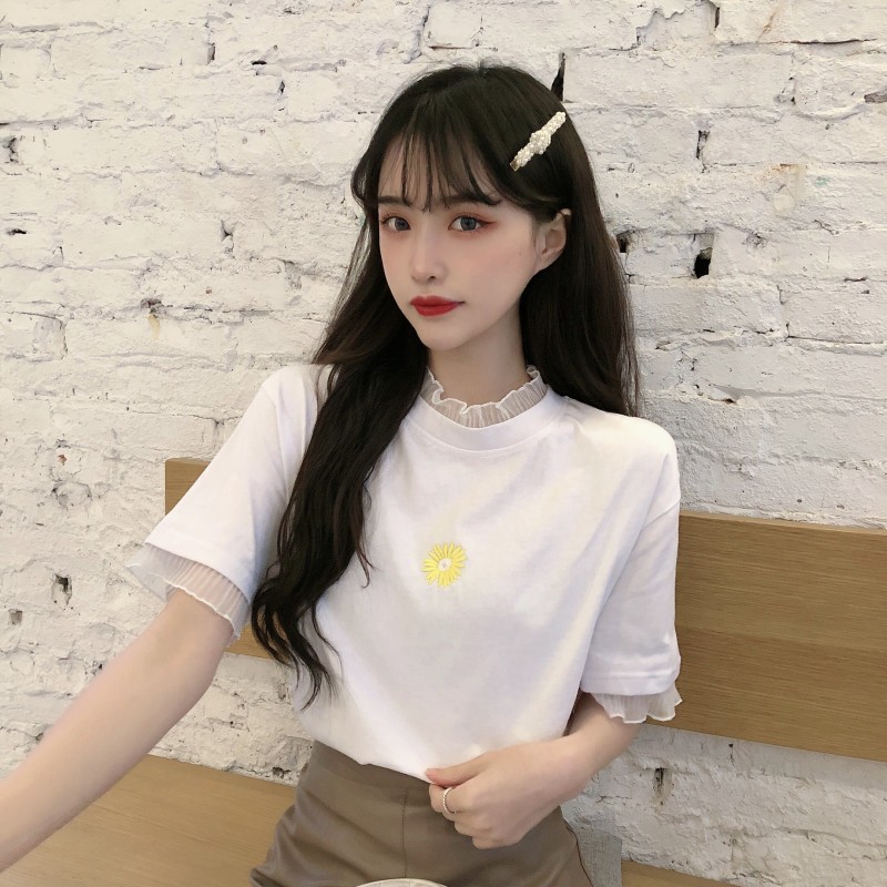 Áo Thun Nữ Ngắn Tay Cổ Tròn Thời Trang | BigBuy360 - bigbuy360.vn