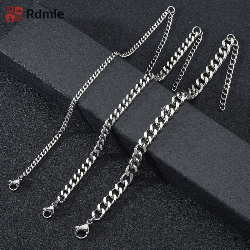 Vòng Đeo Tay Bằng Hợp Kim Dày Phong Cách Hip hop Cổ Điển Không Phai Màu Dành Cho Nam Và Nữ