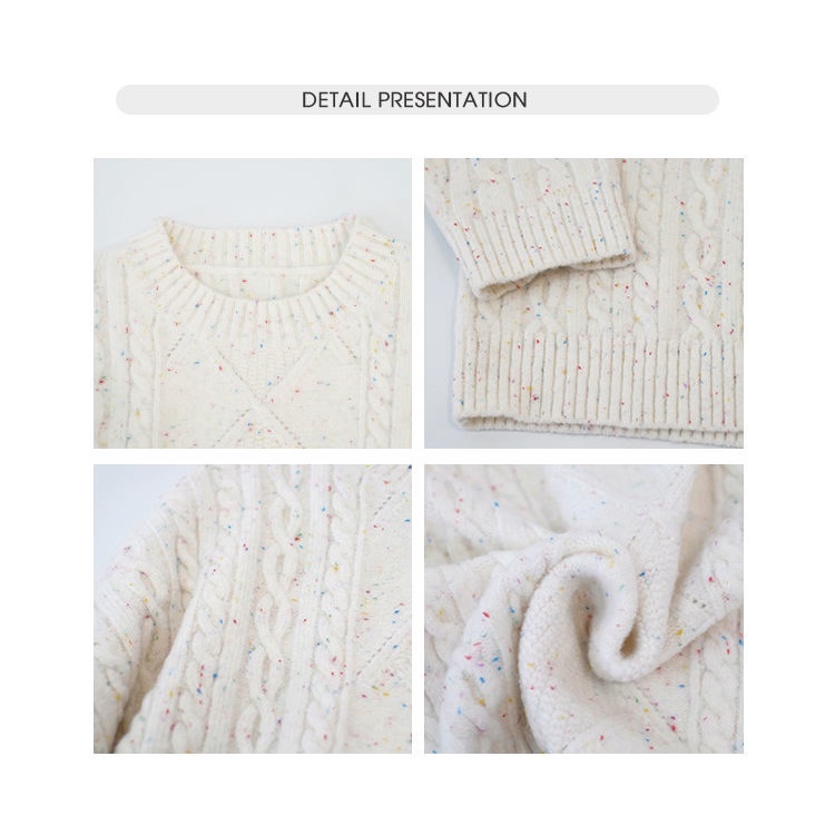 Áo Sweater Dệt Kim Chui Đầu Dáng Rộng Phối Dây Cáp Kiểu Hàn Quốc Thời Trang Mùa Đông 2022