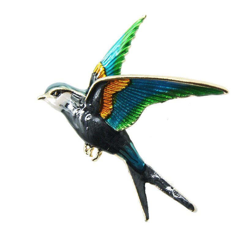 Ghim Cài Áo Hình Chim Nuốt Màu Sắc Đáng Yêu