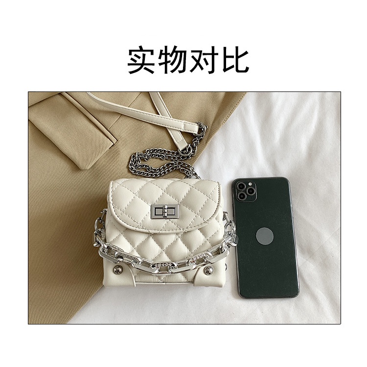 Túi Đeo JASMIN NOIR Chéo Nắp Lật Họa Tiết Kẻ Ô Phối Dây Xích Cho Nữ