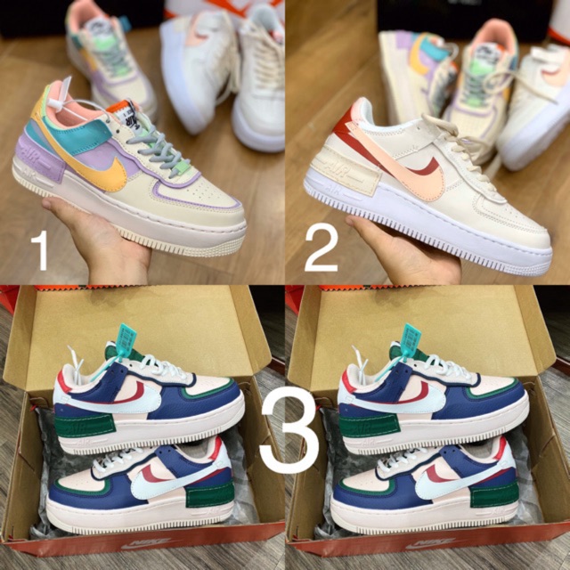 (Xả Hàng Đón 2020). [FULL BOX] Giày Sneaker Air Force 1 Shadow Pale Ivory 3 mầu : ⁸ :; ` ; , ‣ , # *