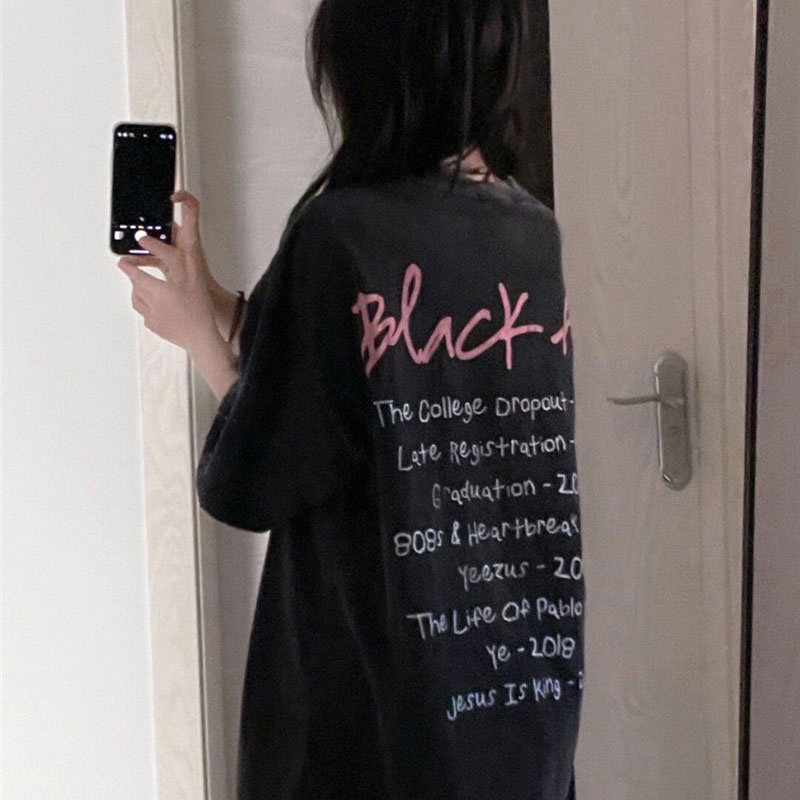 Áo Thun Tay Ngắn Dáng Rộng Phong Cách retro Mỹ