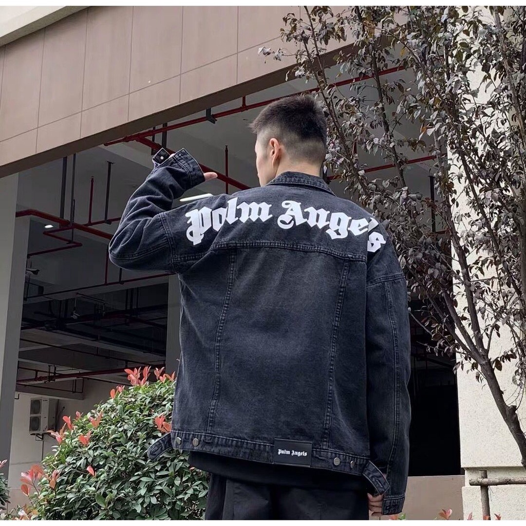 Áo Khoác Denim In Chữ Thời Trang Xuân Thu Dành Cho Nam Nữ