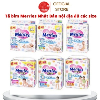 Tã bỉm quần/dán Merries nội địa Nhật Bản size M/L/XL/XXL - 1 bịch