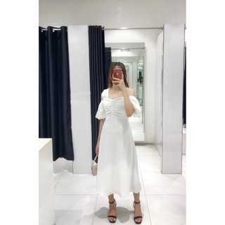 DOTTIE - Đầm Dài Bẹt Vai Trắng Nữ TD1136